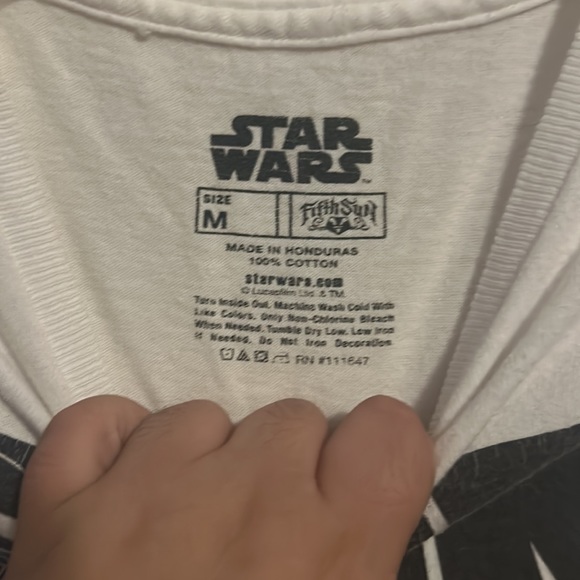 Star Wars Fifth Sun Star Wars with Stormtrooper in Writing M Short Sleeve Shirt - Picture 6 of 6